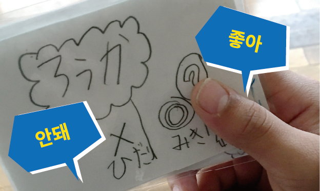 간단한 그림을 사용하여 학교의 규칙을 이해